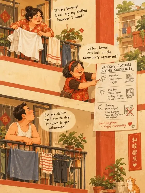 黄果短剧《阳台晾衣之战》封面