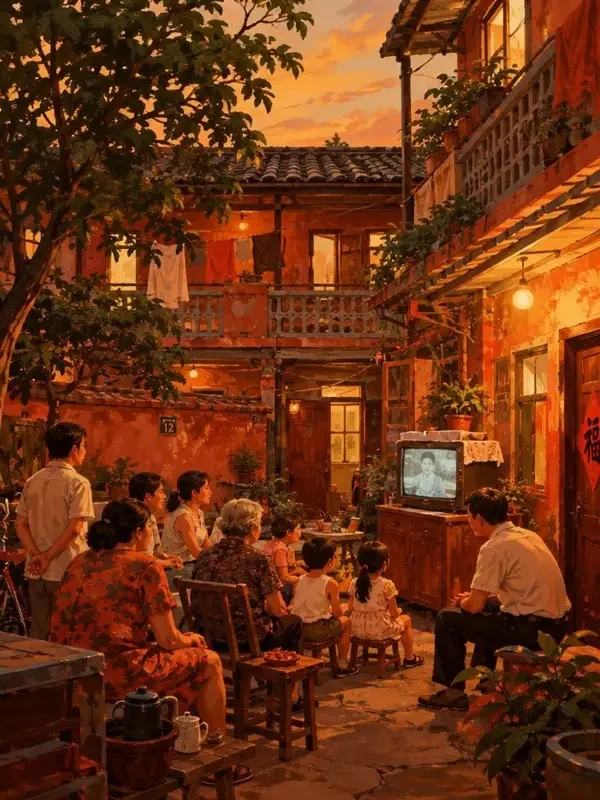 黄果短剧《院坝里的电视夜》封面