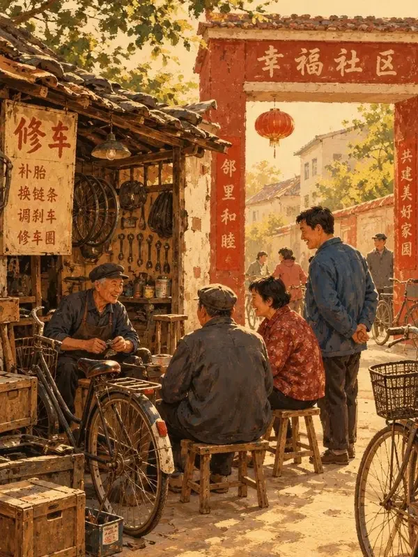 黄果短剧《修车摊的旧时光》封面