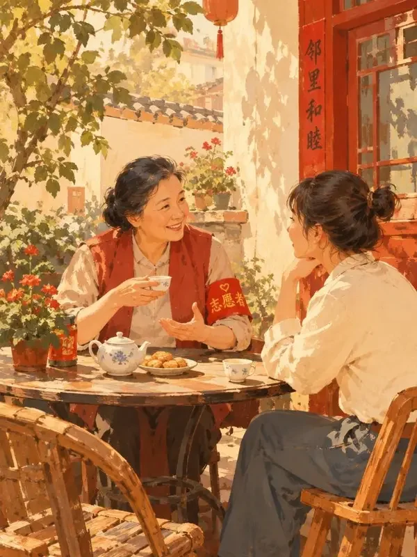 黄果短剧《下午茶里的邻里经》封面